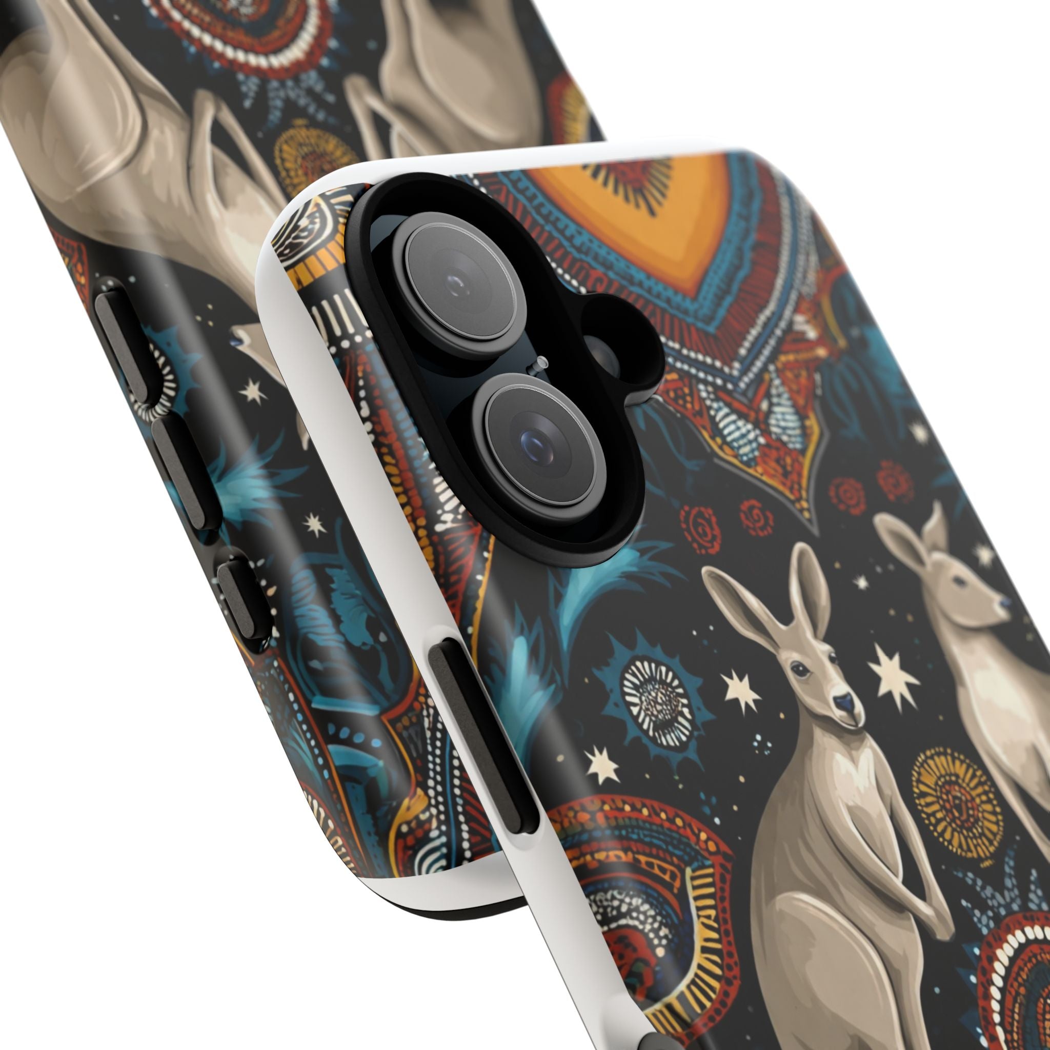 Kangaroo & Boomerang Tough Phone Case — Australian Wildlife Pattern