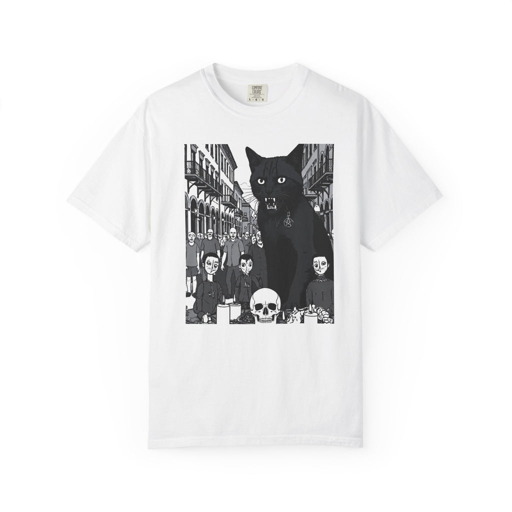 Zombie Cat Gothic Unisex Garment-Dyed T-shirt
