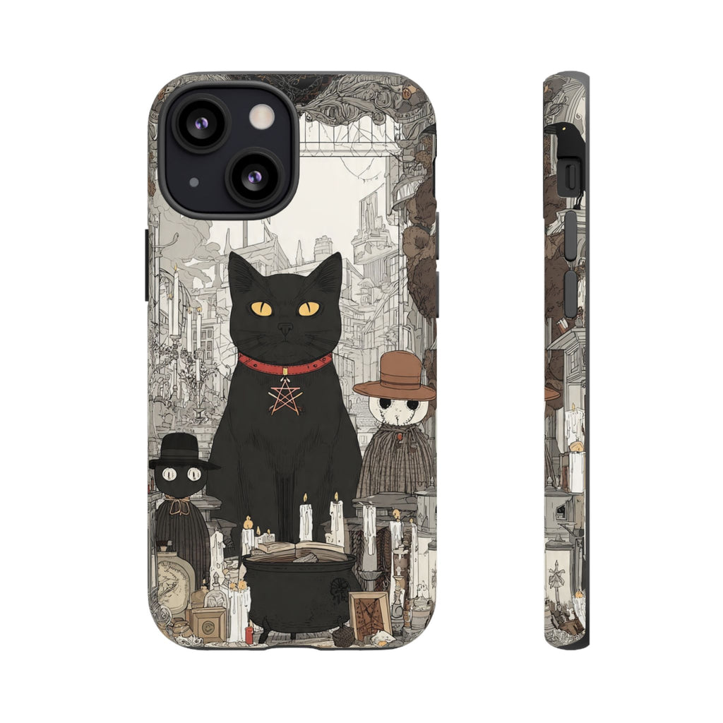 Witchy Black Cat Phone Case — Mystic Altar iPhone Cover