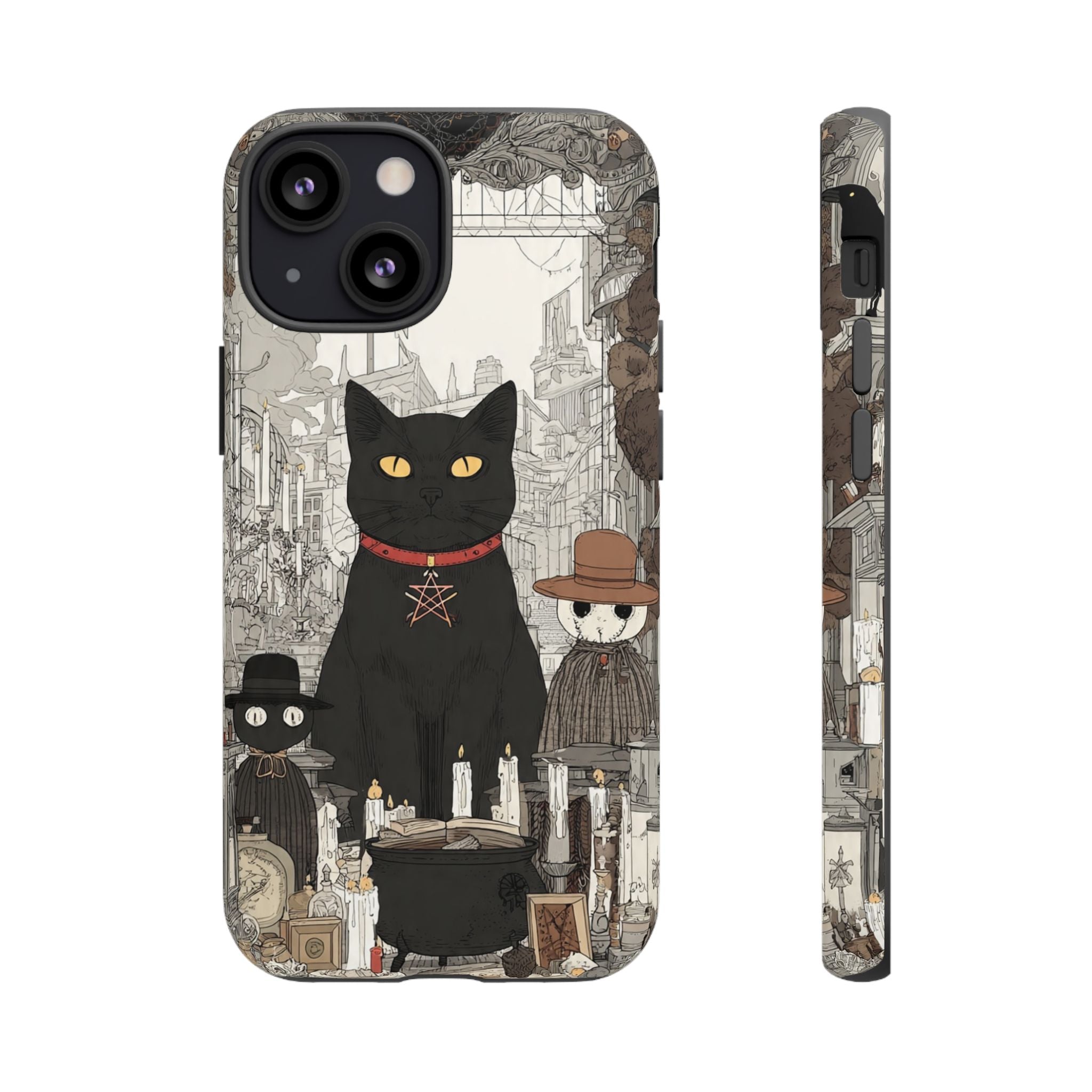 Witchy Black Cat Phone Case — Mystic Altar iPhone Cover