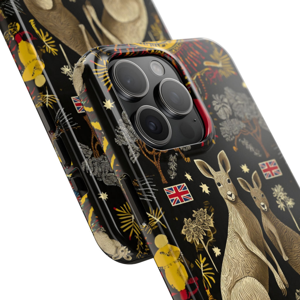 Australian Kangaroo Crest Tough Phone Case — Vintage Coat-of-Arms Design