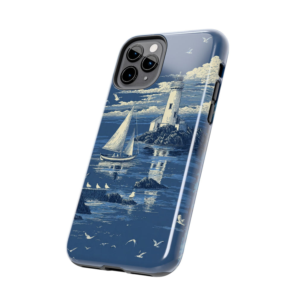 Swan Lake Tough Phone Case — Blue Vintage Swan Design, Durable Protective Cover