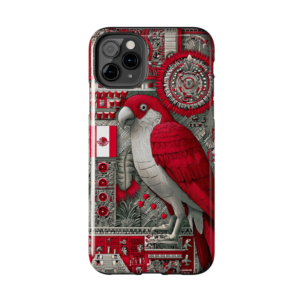Tough Phone Case — Red Parrot Graphic Impact-Resistant Phone Cover