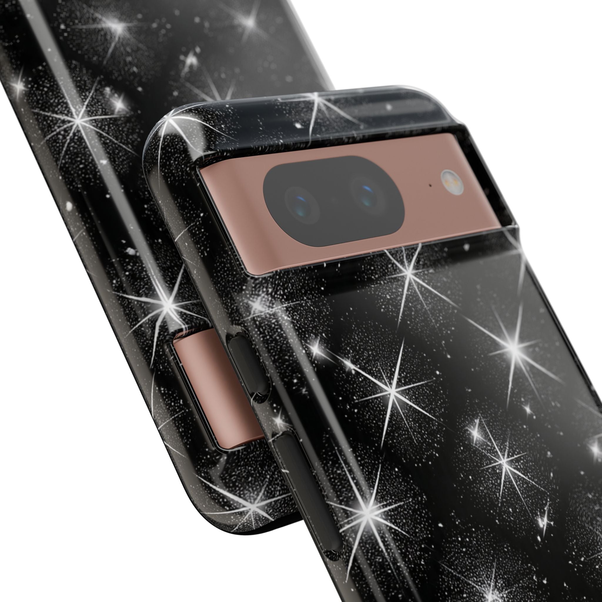 Galaxy Sparkle Tough Phone Case — Black Starfield Protective Cover