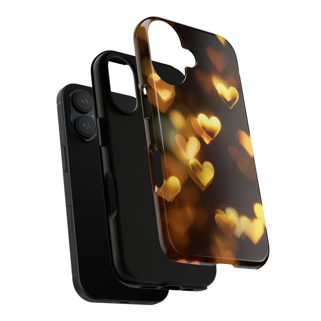 Tough Case — Golden Bokeh Heart Phone Case