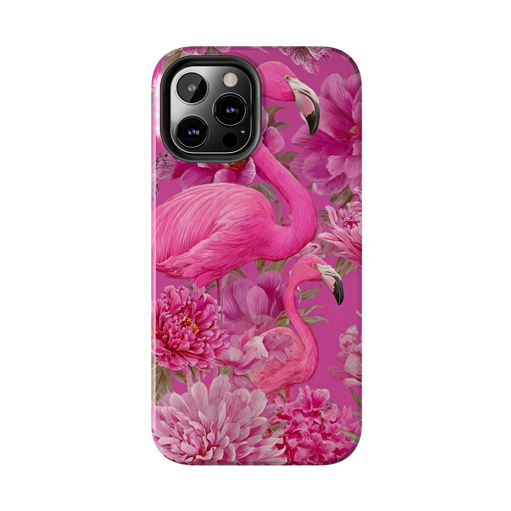 Pink Flamingo Floral Tough Phone Case — Protective iPhone Cover