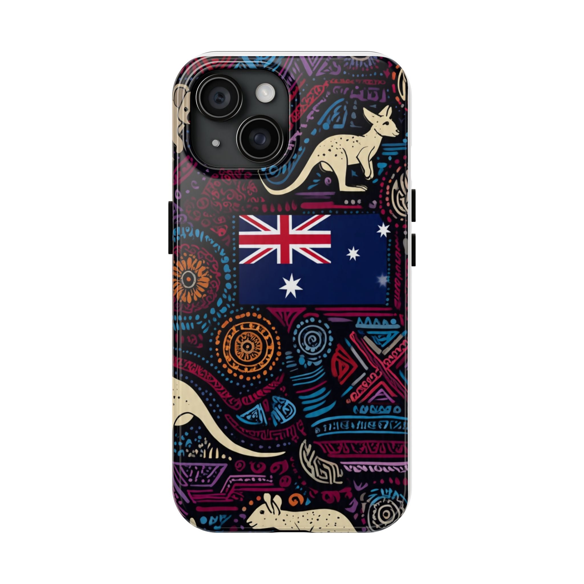 Australian Kangaroo Indigenous Pattern Phone Case — Tough Protective Cover