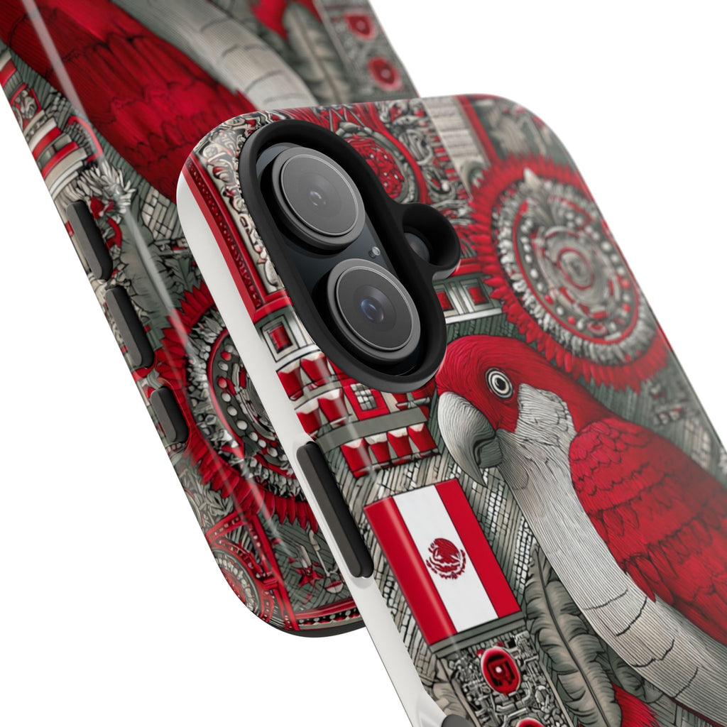 Tough Phone Case — Red Parrot Graphic Impact-Resistant Phone Cover