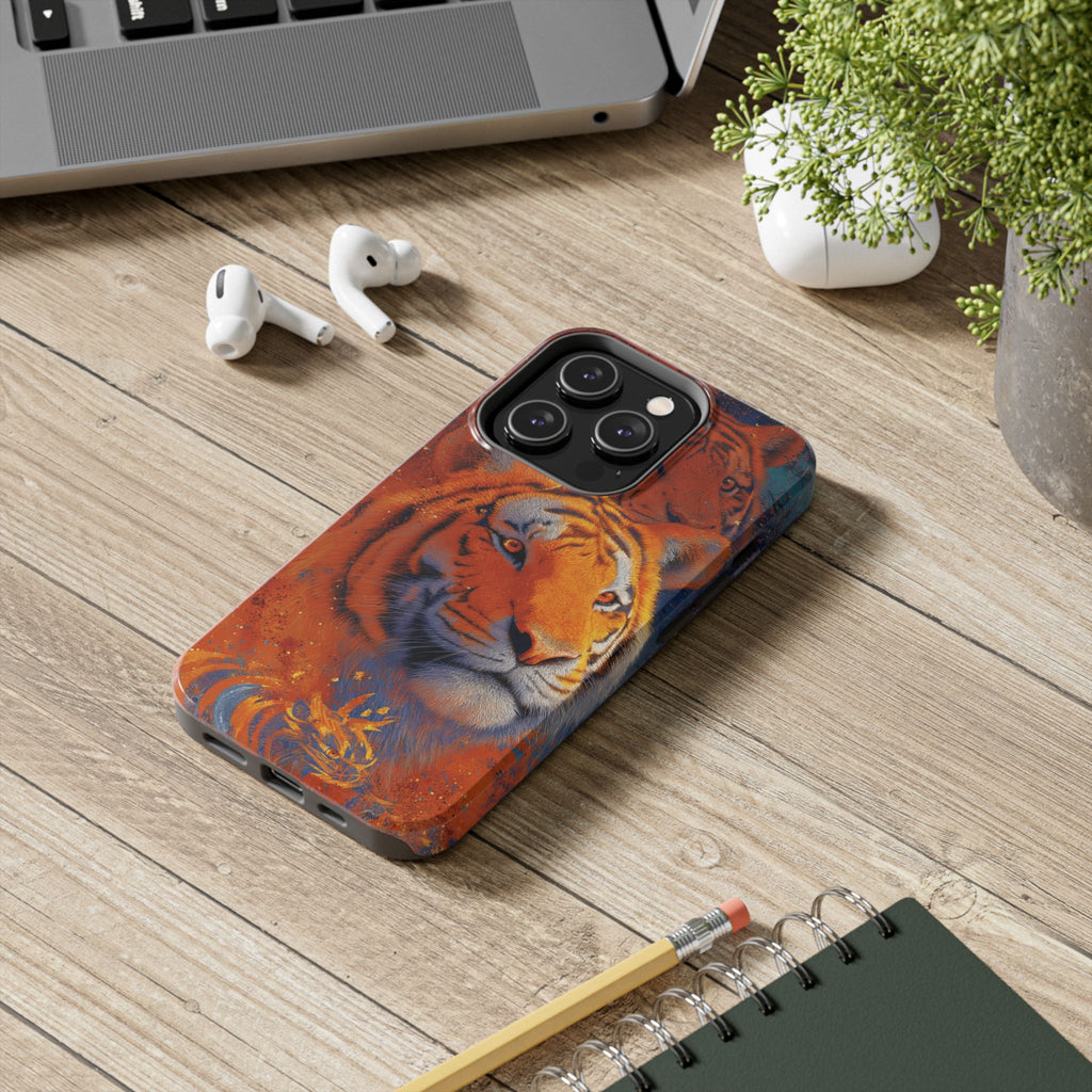 Tiger Portrait Tough Phone Case — Bold Orange Wildlife iPhone Protector