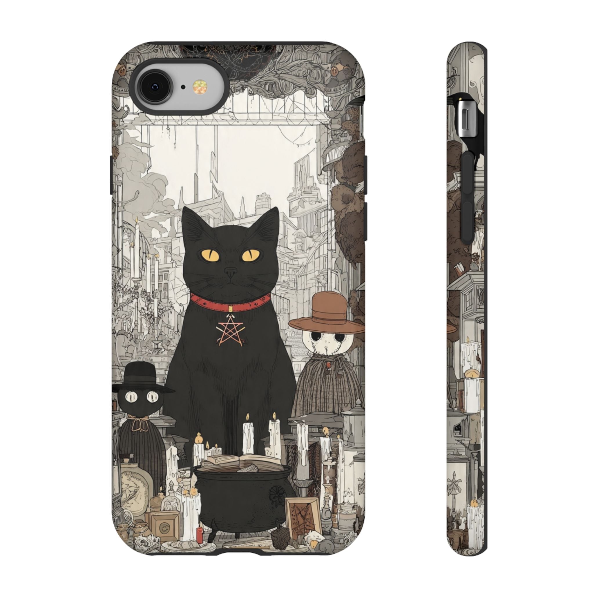 Witchy Black Cat Phone Case — Mystic Altar iPhone Cover