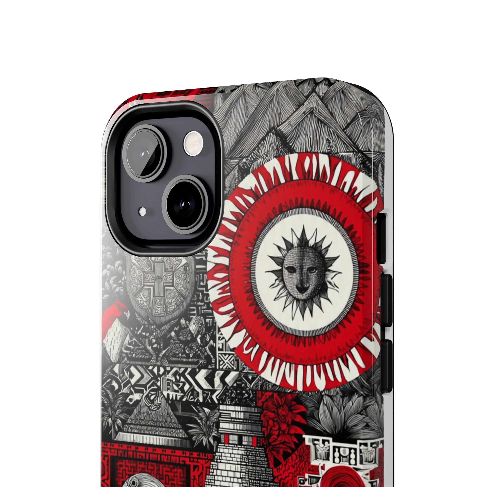 Tough Phone Case — Red Inca Pyramid Collage (Sun & Raven)