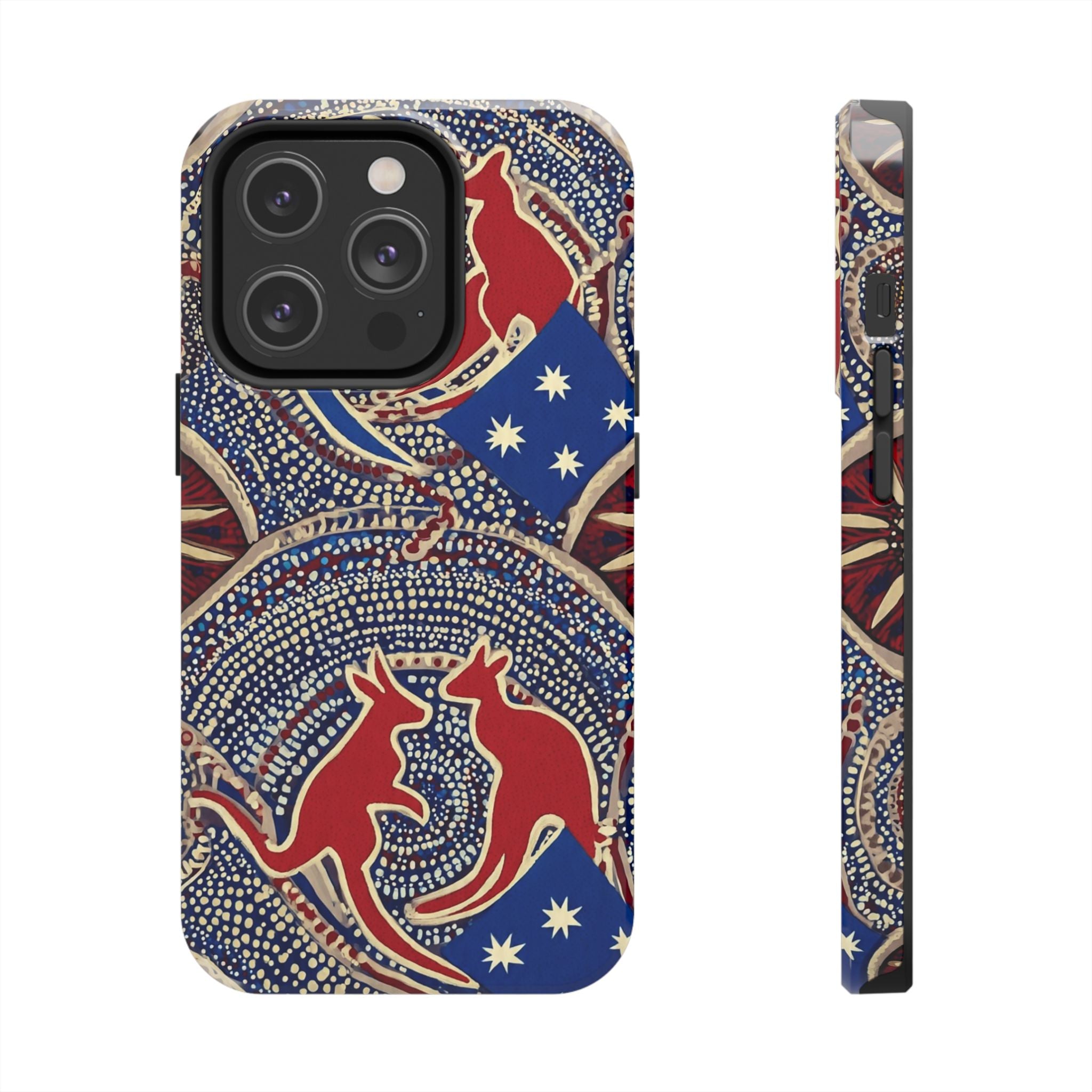 Australian Aboriginal Style Kangaroo Tough Phone Case — Patriotic Dot Art Phone Cover