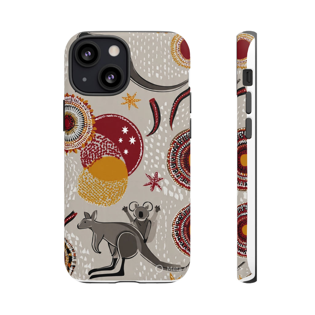 Kangaroo & Koala Aboriginal Dot Art Phone Case – Protective Tough Case