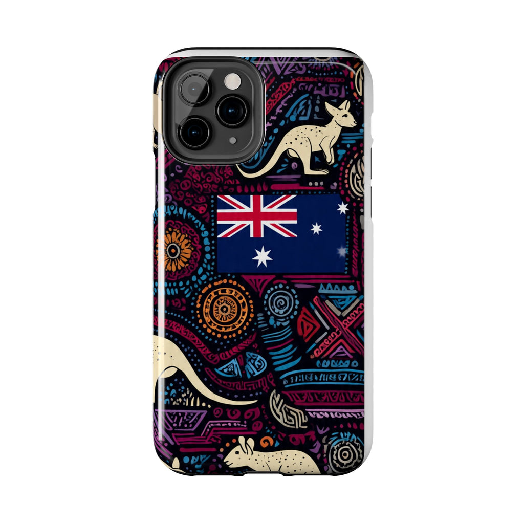 Australian Kangaroo Indigenous Pattern Phone Case — Tough Protective Cover