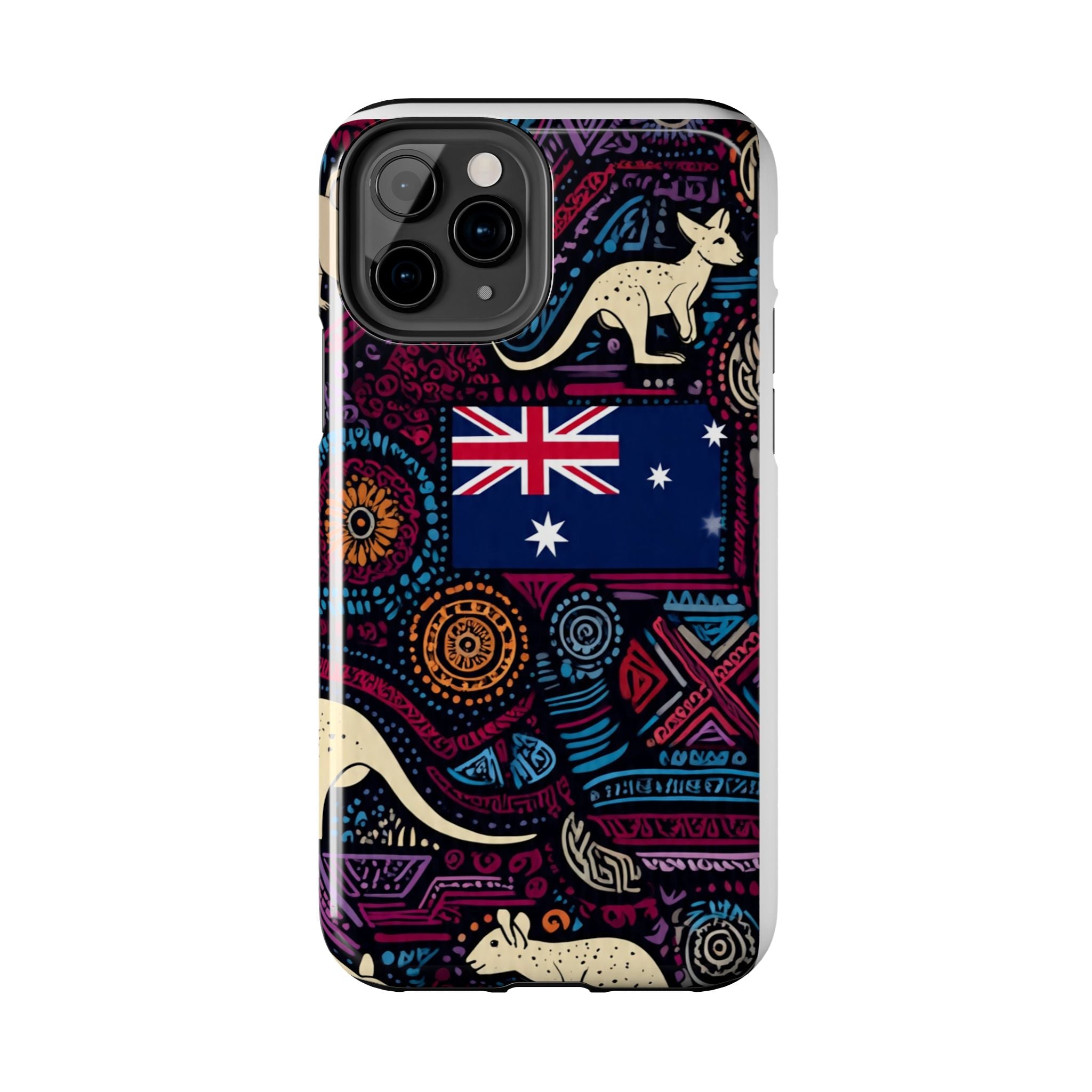 Australian Kangaroo Indigenous Pattern Phone Case — Tough Protective Cover