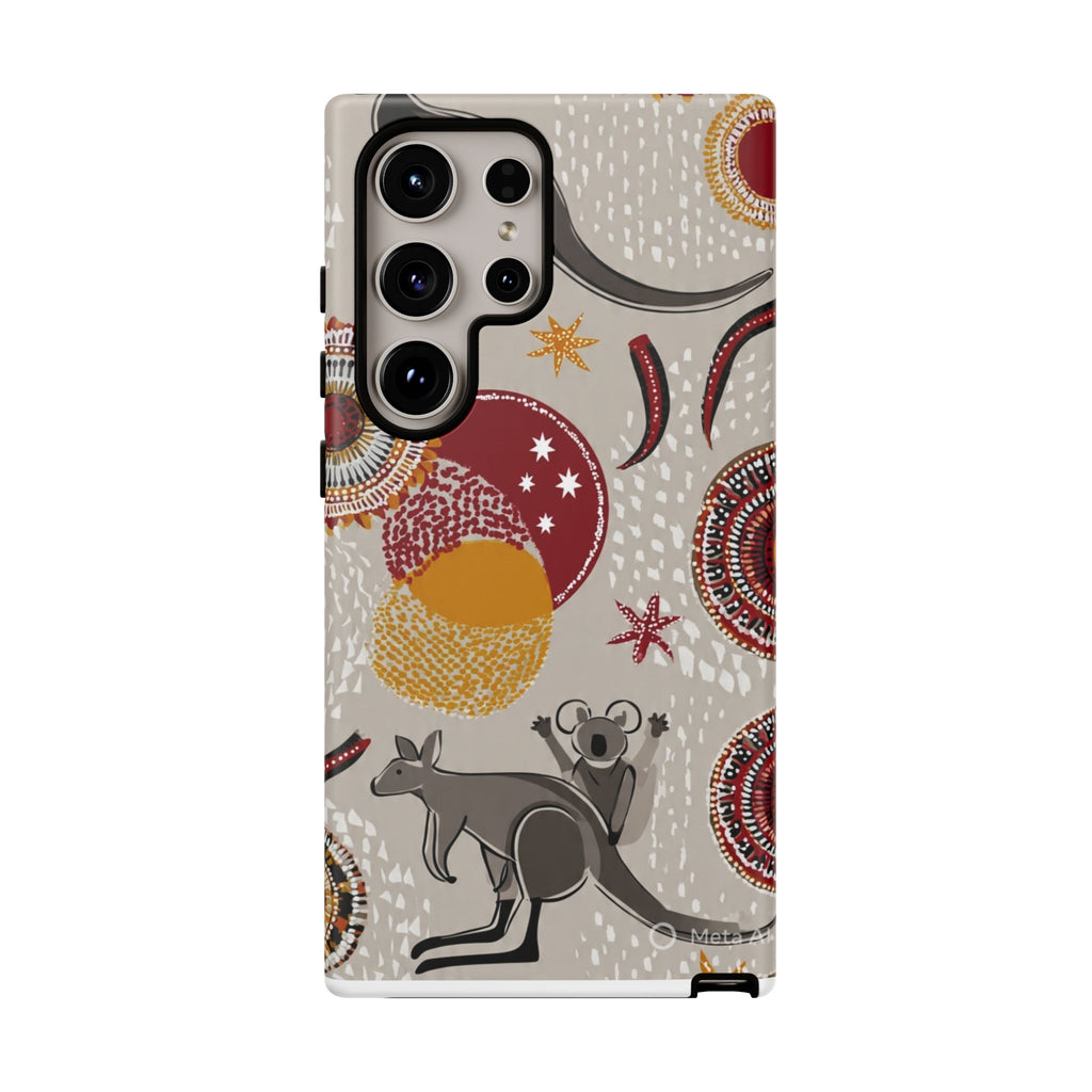 Kangaroo & Koala Aboriginal Dot Art Phone Case – Protective Tough Case