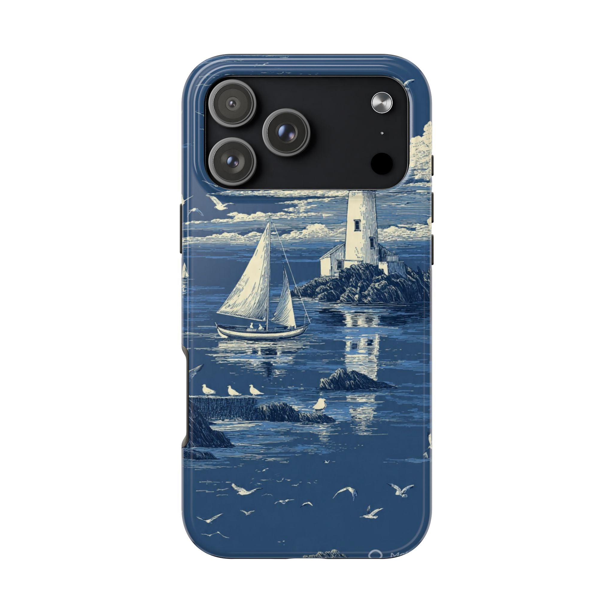 Swan Lake Tough Phone Case — Blue Vintage Swan Design, Durable Protective Cover
