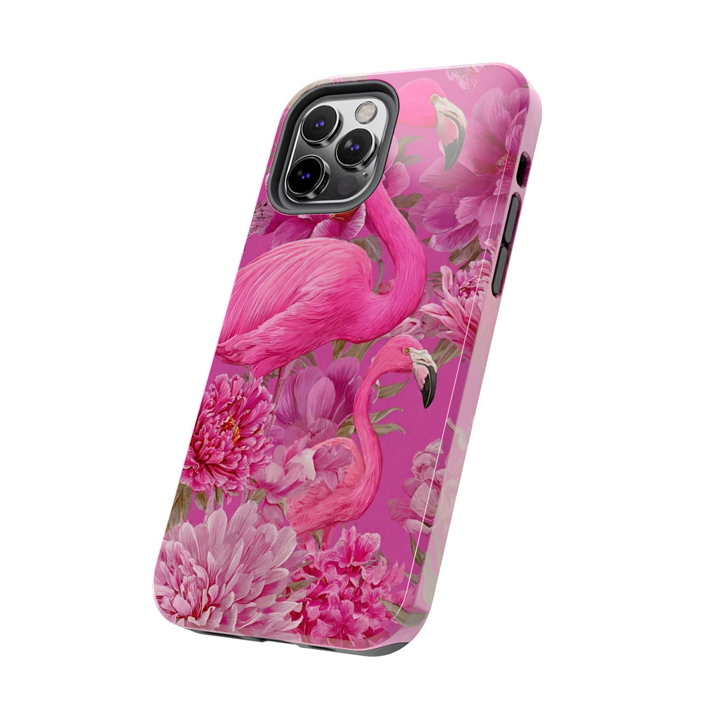 Pink Flamingo Floral Tough Phone Case — Protective iPhone Cover