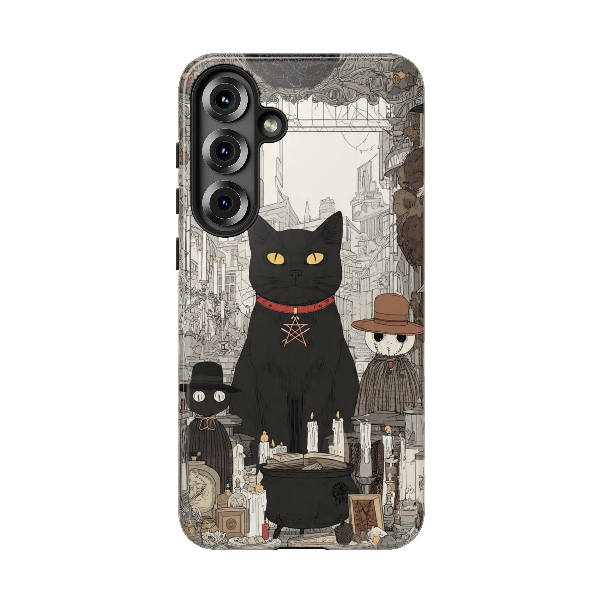 Witchy Black Cat Phone Case — Mystic Altar iPhone Cover