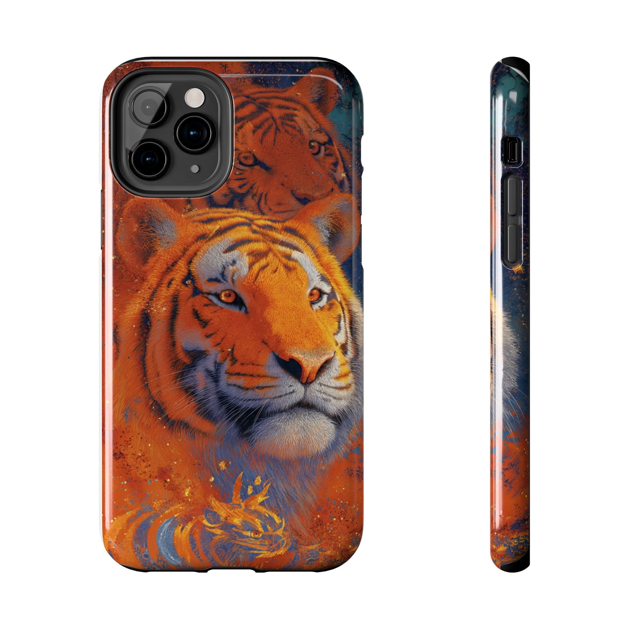Tiger Portrait Tough Phone Case — Bold Orange Wildlife iPhone Protector