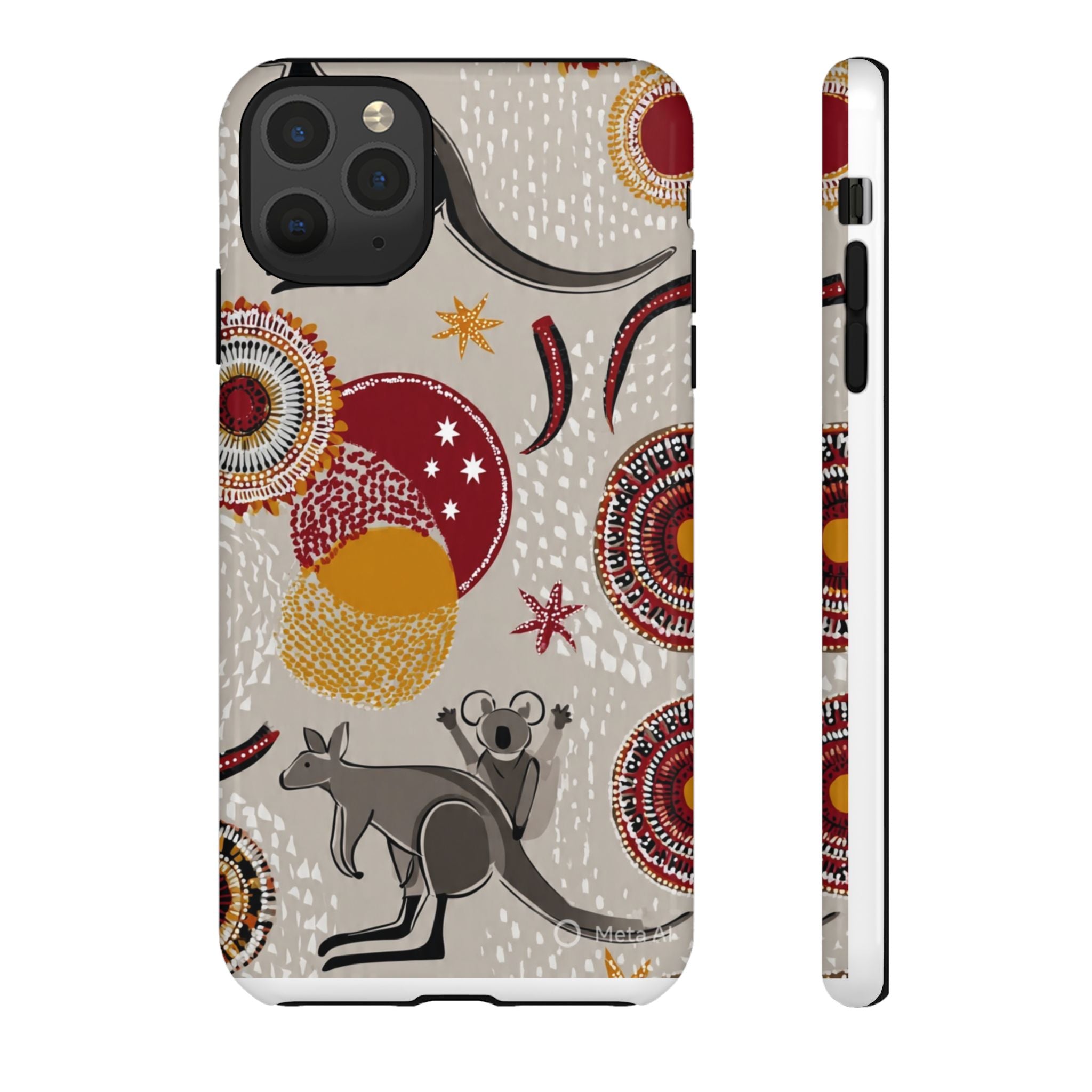 Kangaroo & Koala Aboriginal Dot Art Phone Case – Protective Tough Case