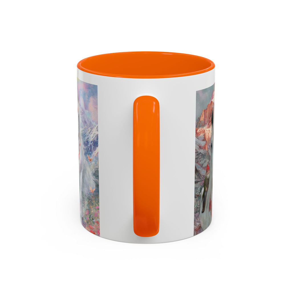 Unicorn Heart Rainbow Accent Coffee Mug — Magical White Unicorn with Heart Garland (11/15oz)