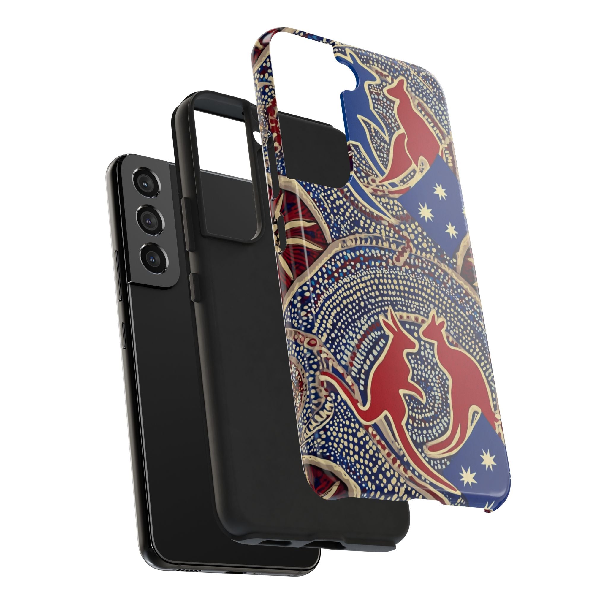 Australian Aboriginal Style Kangaroo Tough Phone Case — Patriotic Dot Art Phone Cover