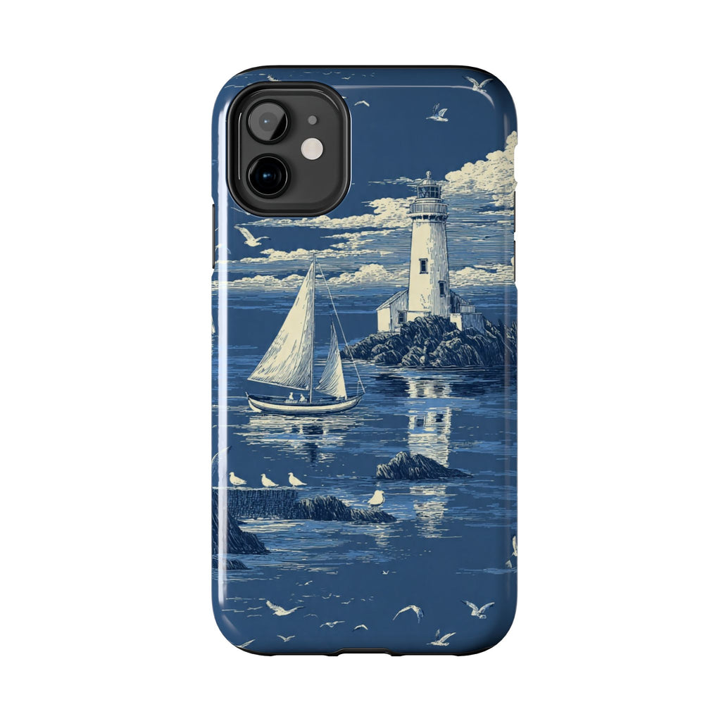 Swan Lake Tough Phone Case — Blue Vintage Swan Design, Durable Protective Cover