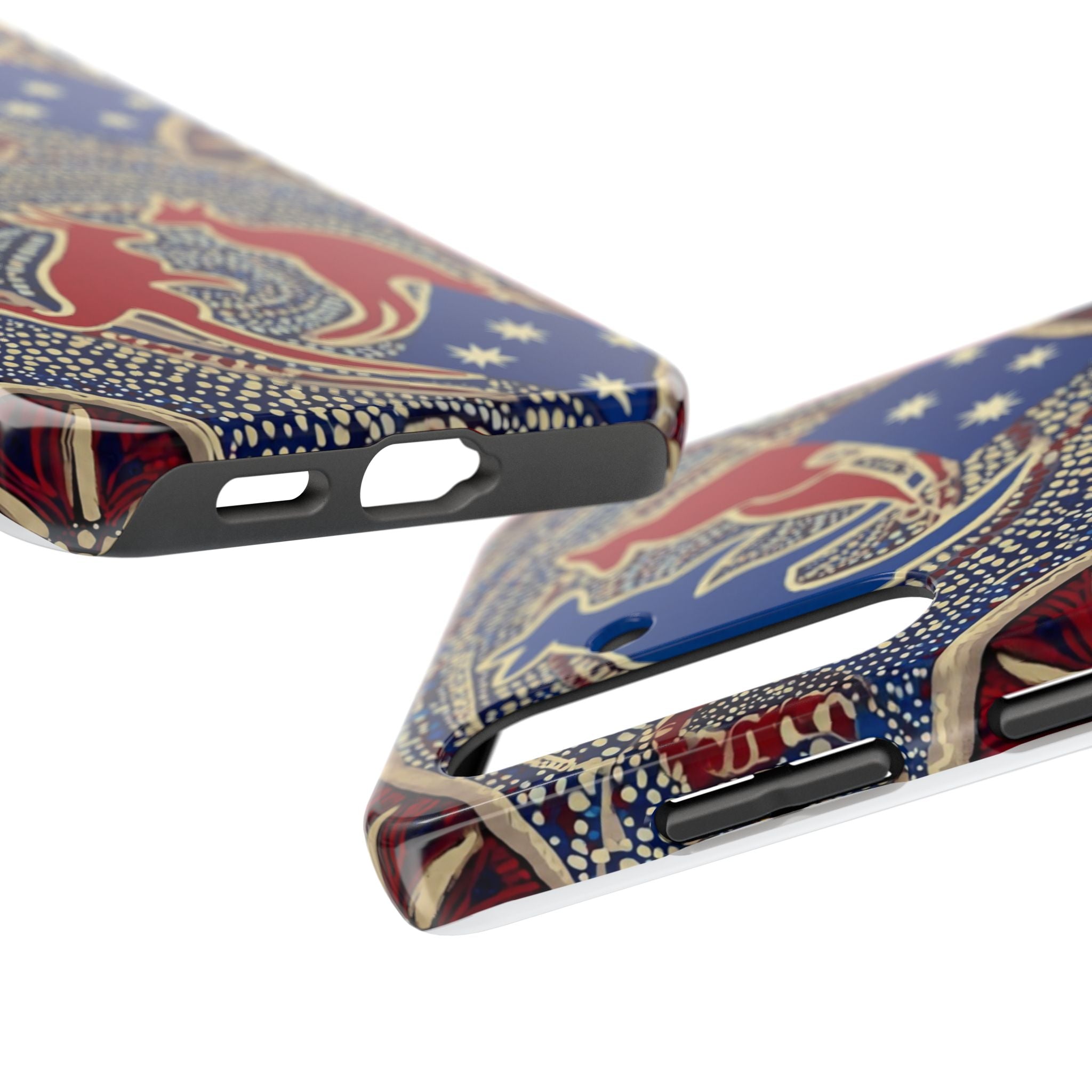 Australian Aboriginal Style Kangaroo Tough Phone Case — Patriotic Dot Art Phone Cover