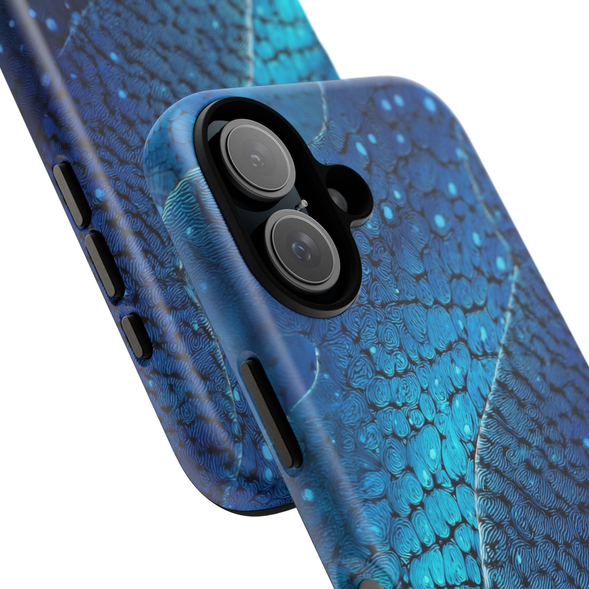Blue Shark Skin Tough Phone Case — Durable Shockproof iPhone Cover