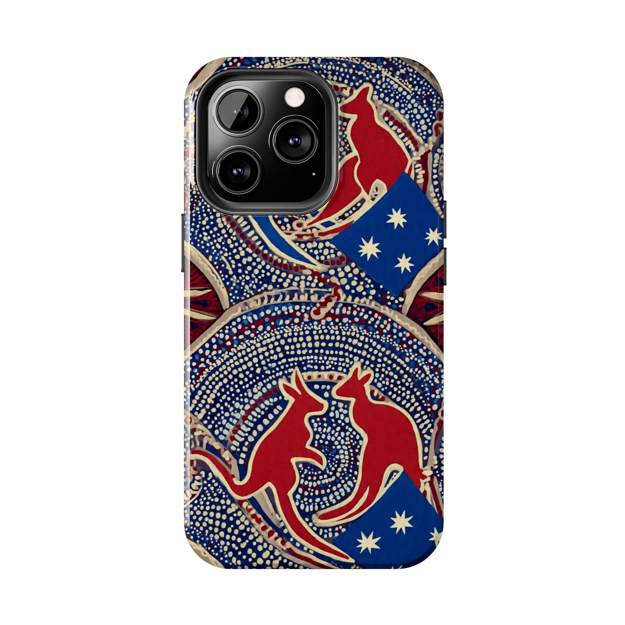 Australian Aboriginal Style Kangaroo Tough Phone Case — Patriotic Dot Art Phone Cover
