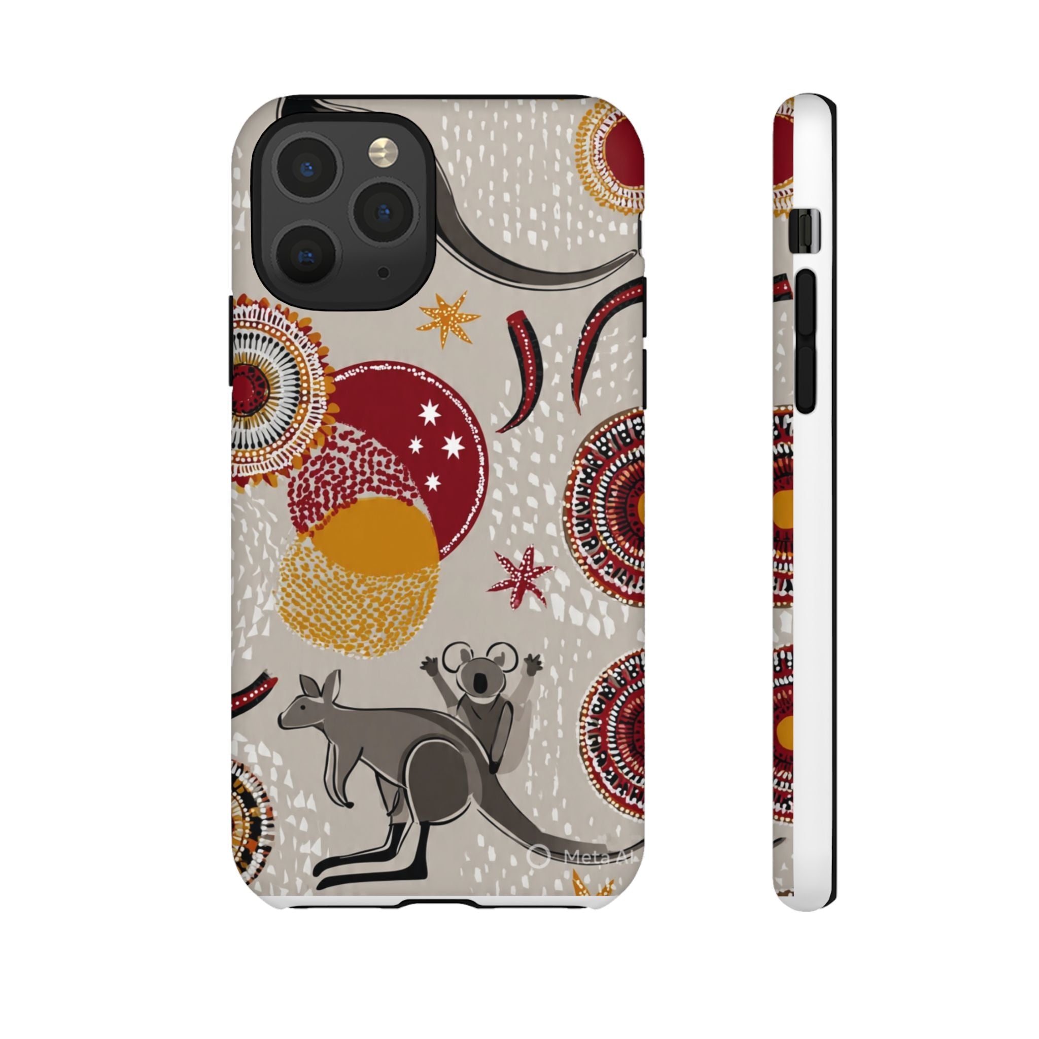 Kangaroo & Koala Aboriginal Dot Art Phone Case – Protective Tough Case