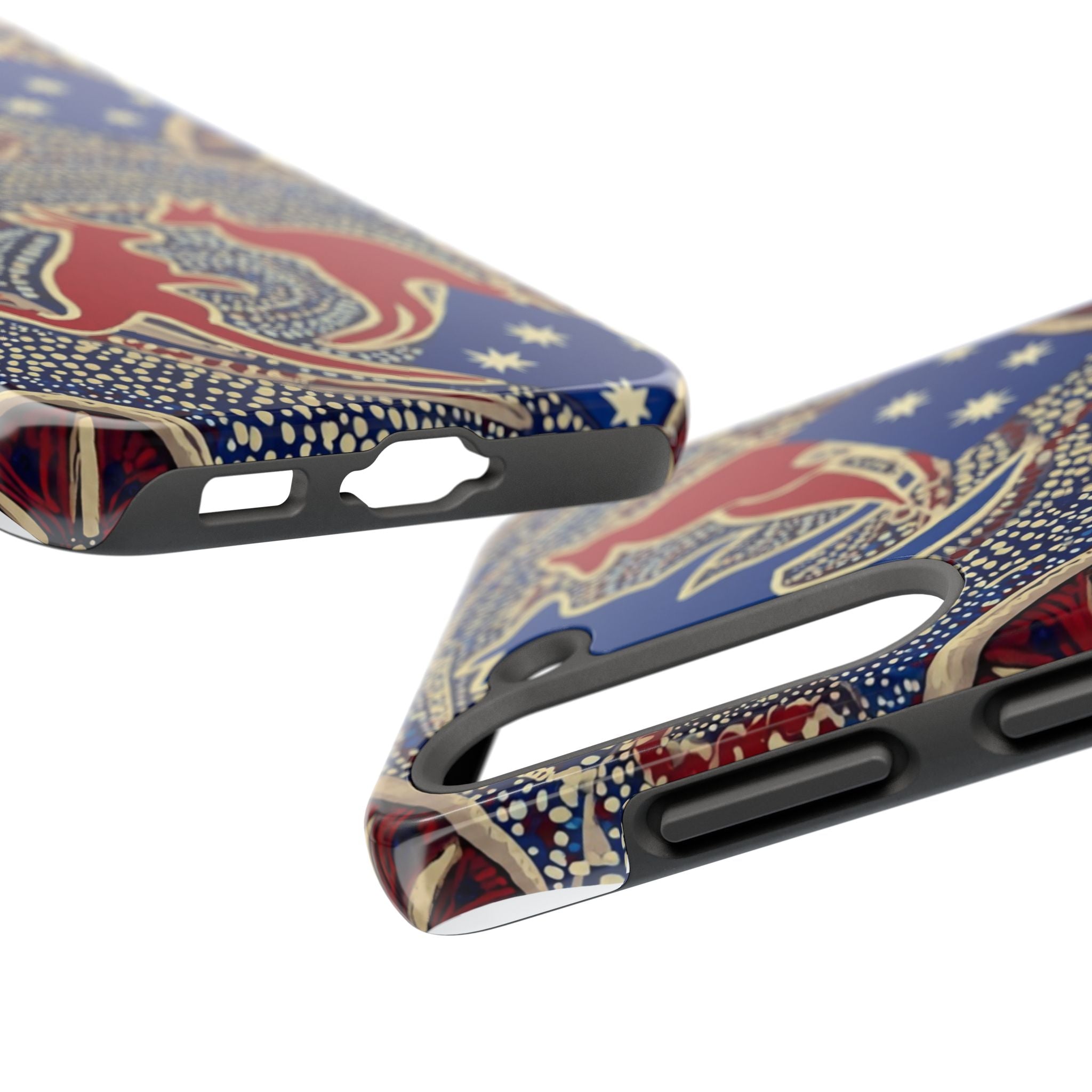 Australian Aboriginal Style Kangaroo Tough Phone Case — Patriotic Dot Art Phone Cover