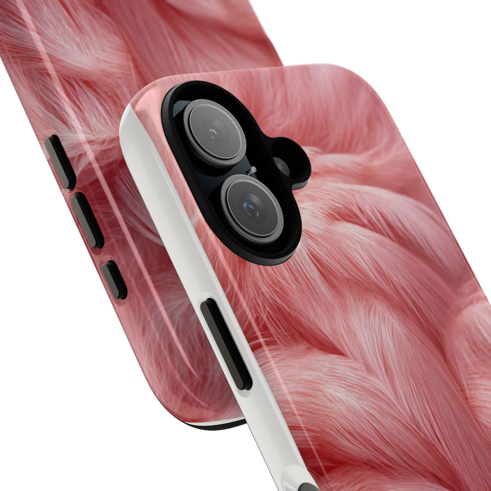 Phone Case — Pink Flamingo Fur Texture Tough Protective Case