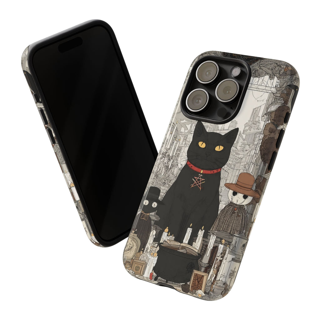 Witchy Black Cat Phone Case — Mystic Altar iPhone Cover