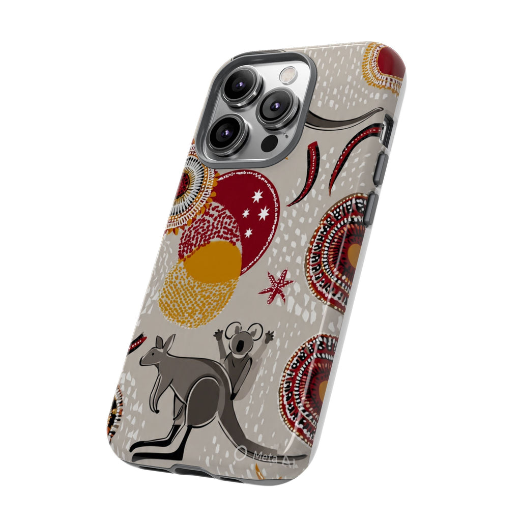 Kangaroo & Koala Aboriginal Dot Art Phone Case – Protective Tough Case