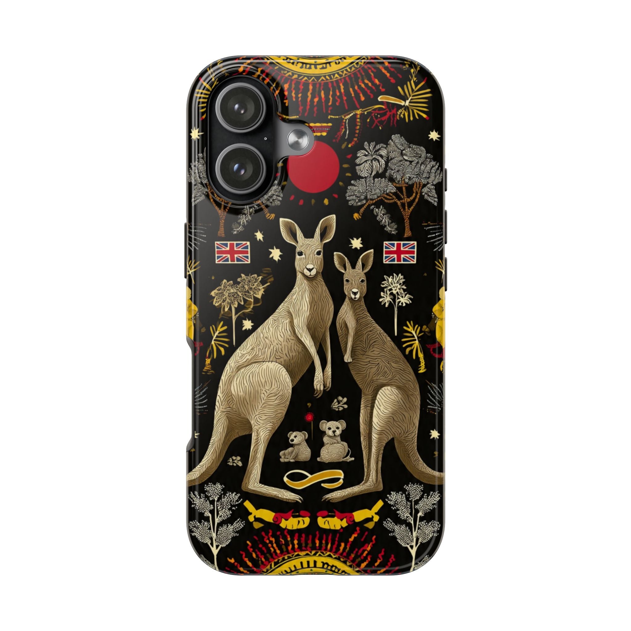 Australian Kangaroo Crest Tough Phone Case — Vintage Coat-of-Arms Design