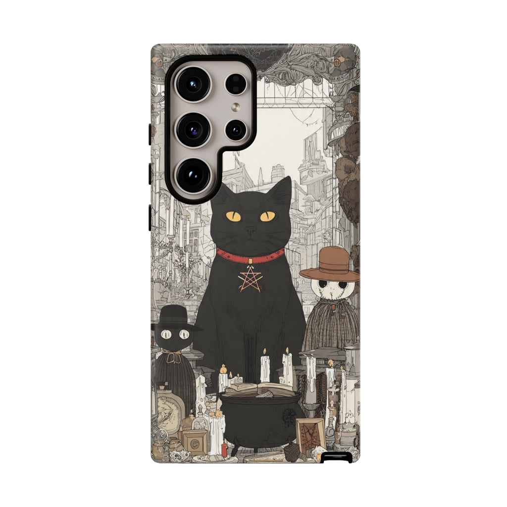 Witchy Black Cat Phone Case — Mystic Altar iPhone Cover