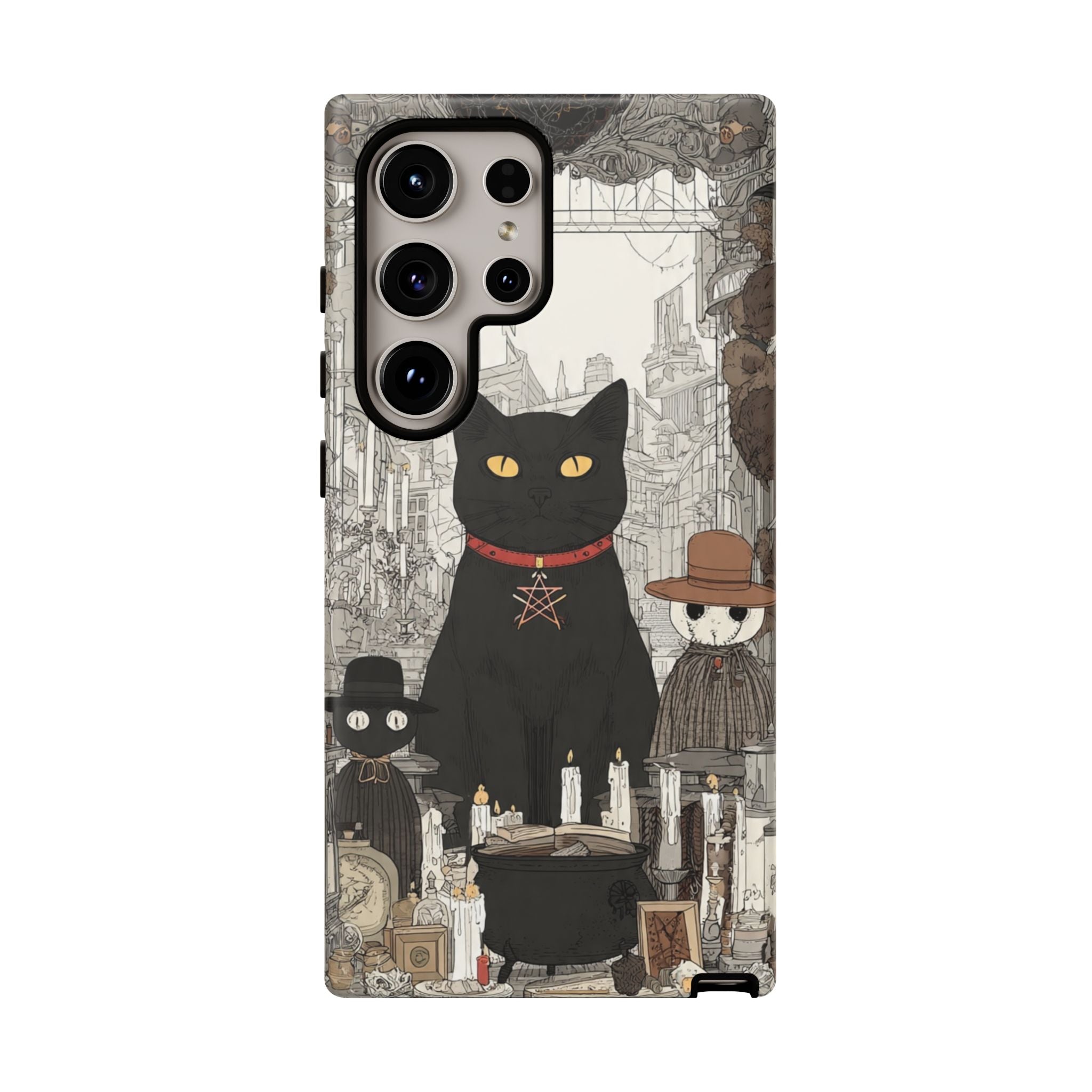 Witchy Black Cat Phone Case — Mystic Altar iPhone Cover