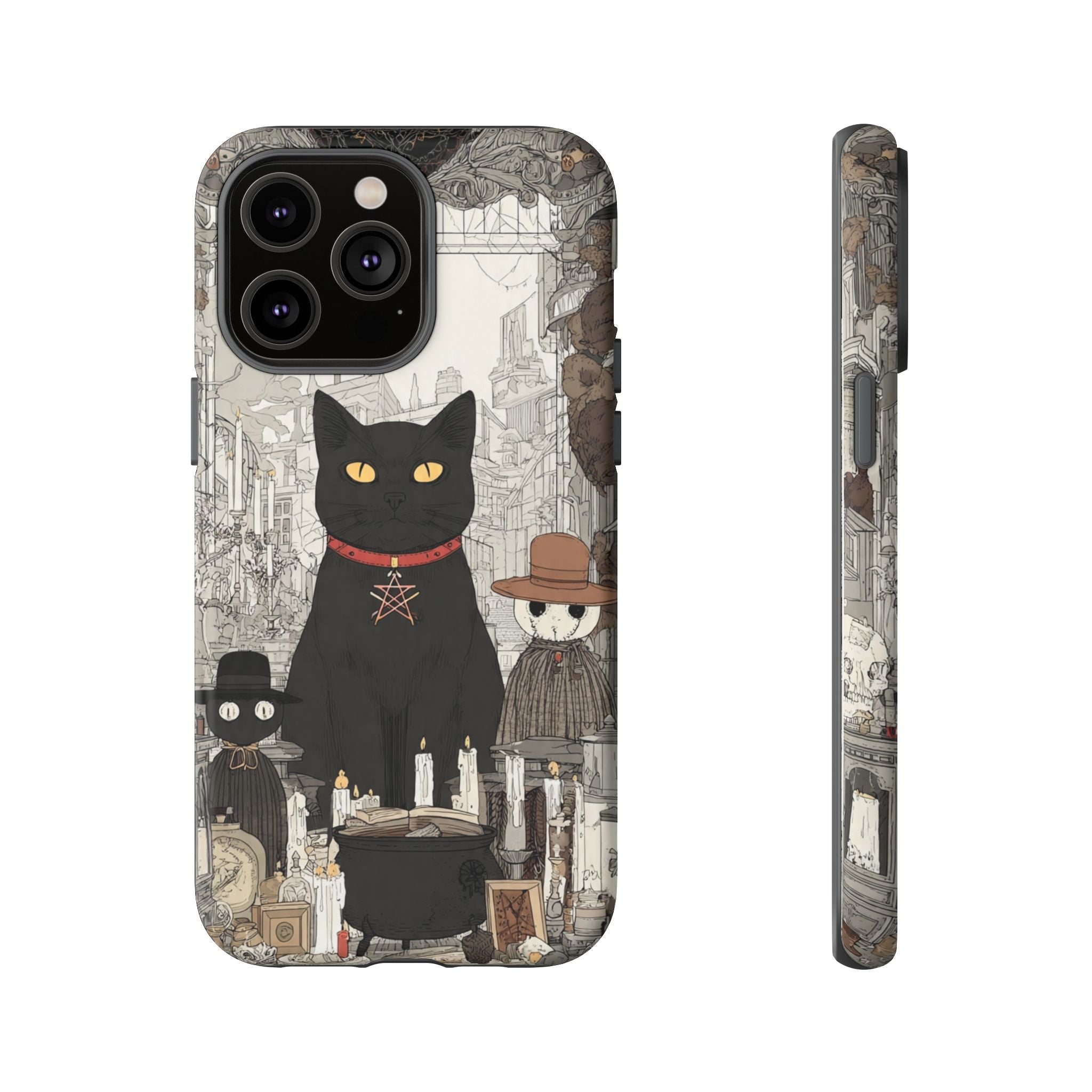 Witchy Black Cat Phone Case — Mystic Altar iPhone Cover