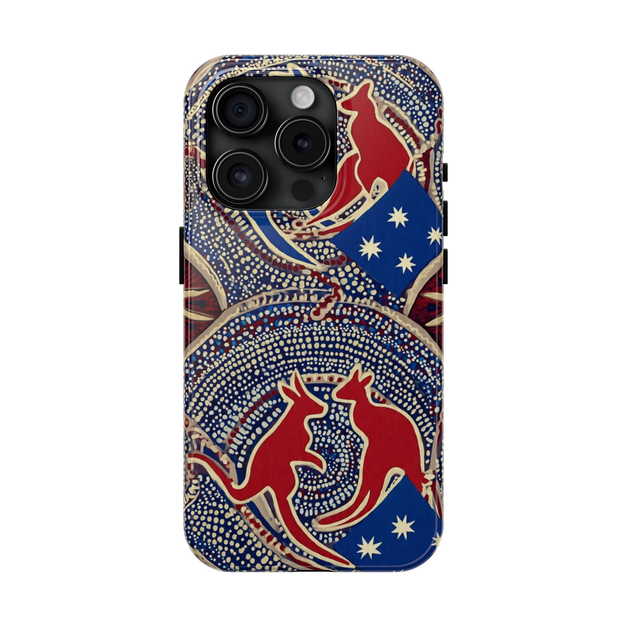 Australian Aboriginal Style Kangaroo Tough Phone Case — Patriotic Dot Art Phone Cover