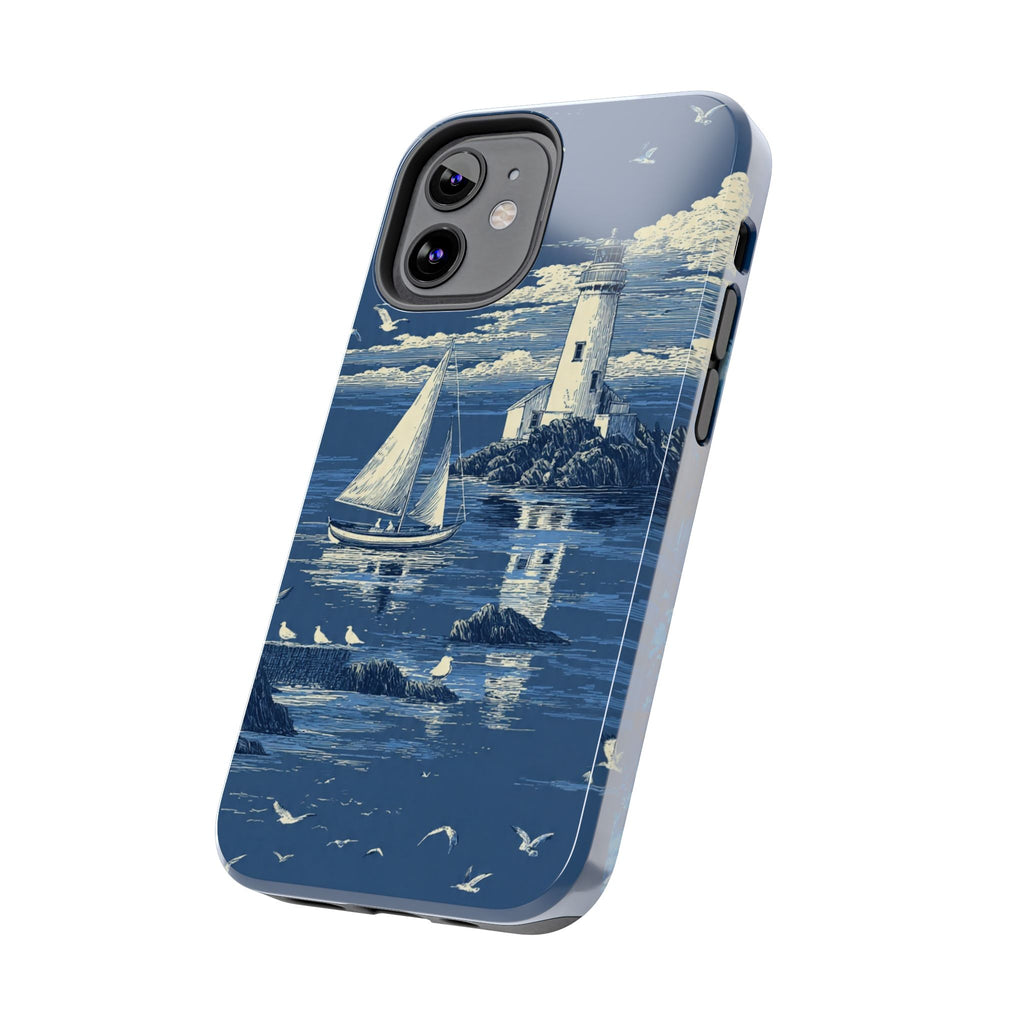 Swan Lake Tough Phone Case — Blue Vintage Swan Design, Durable Protective Cover