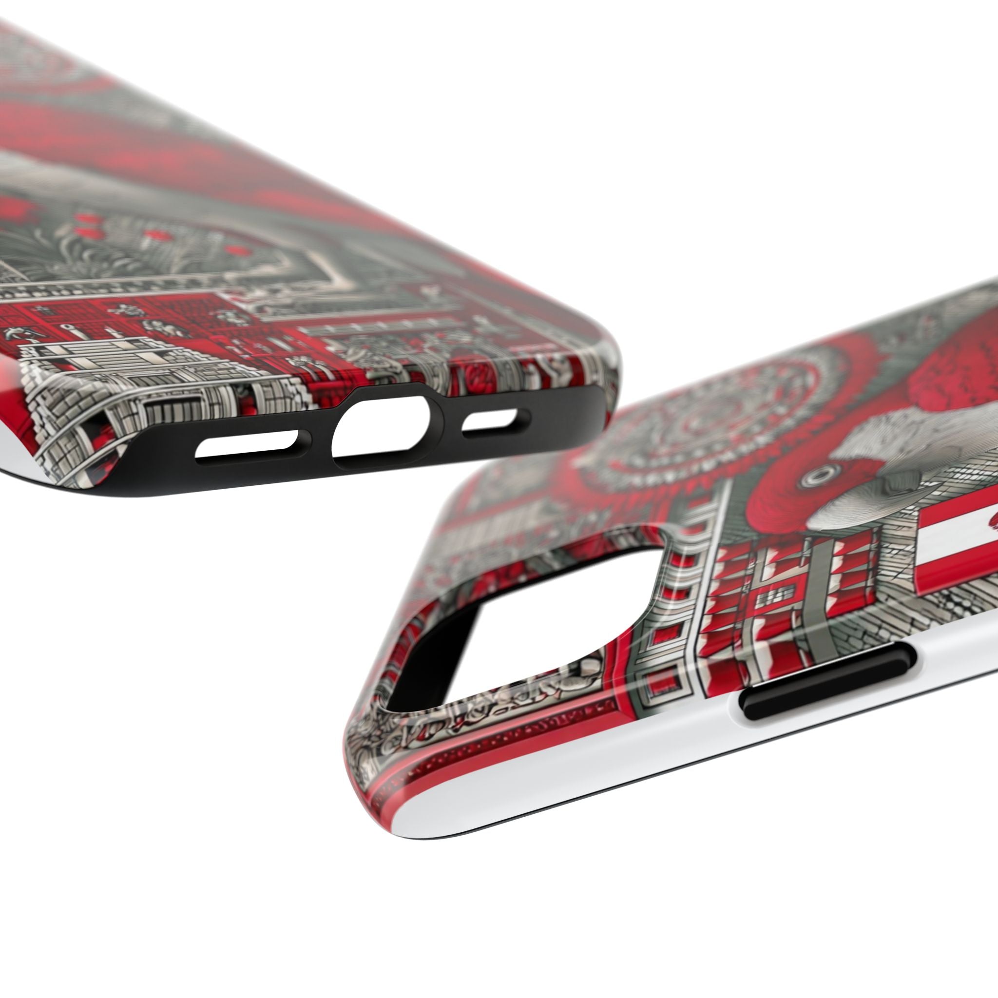 Tough Phone Case — Red Parrot Graphic Impact-Resistant Phone Cover