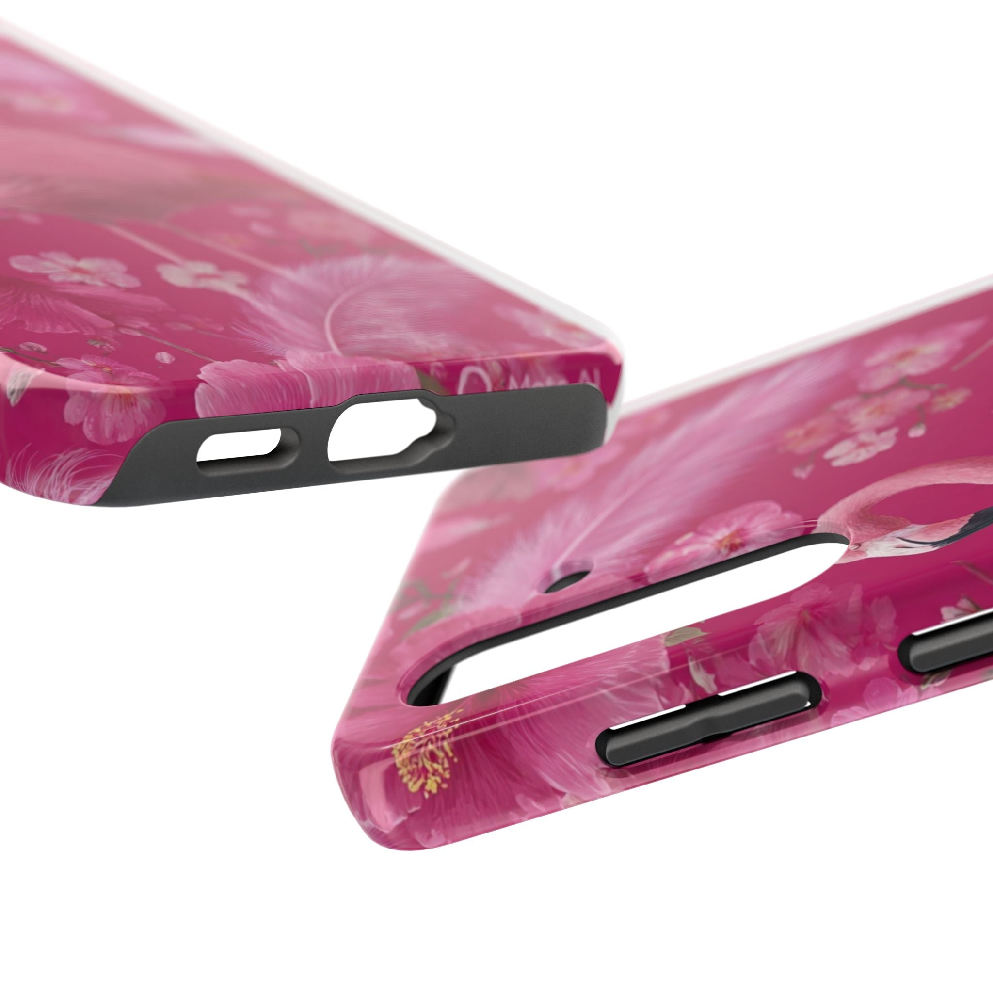 Flamingo Floral Tough Phone Case — Pink Tropical Feather Design