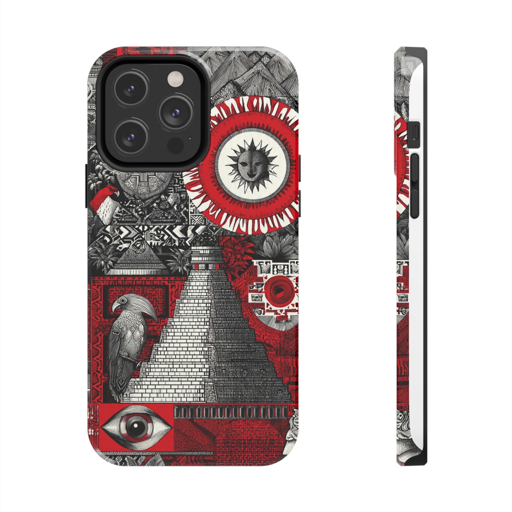 Tough Phone Case — Red Inca Pyramid Collage (Sun & Raven)
