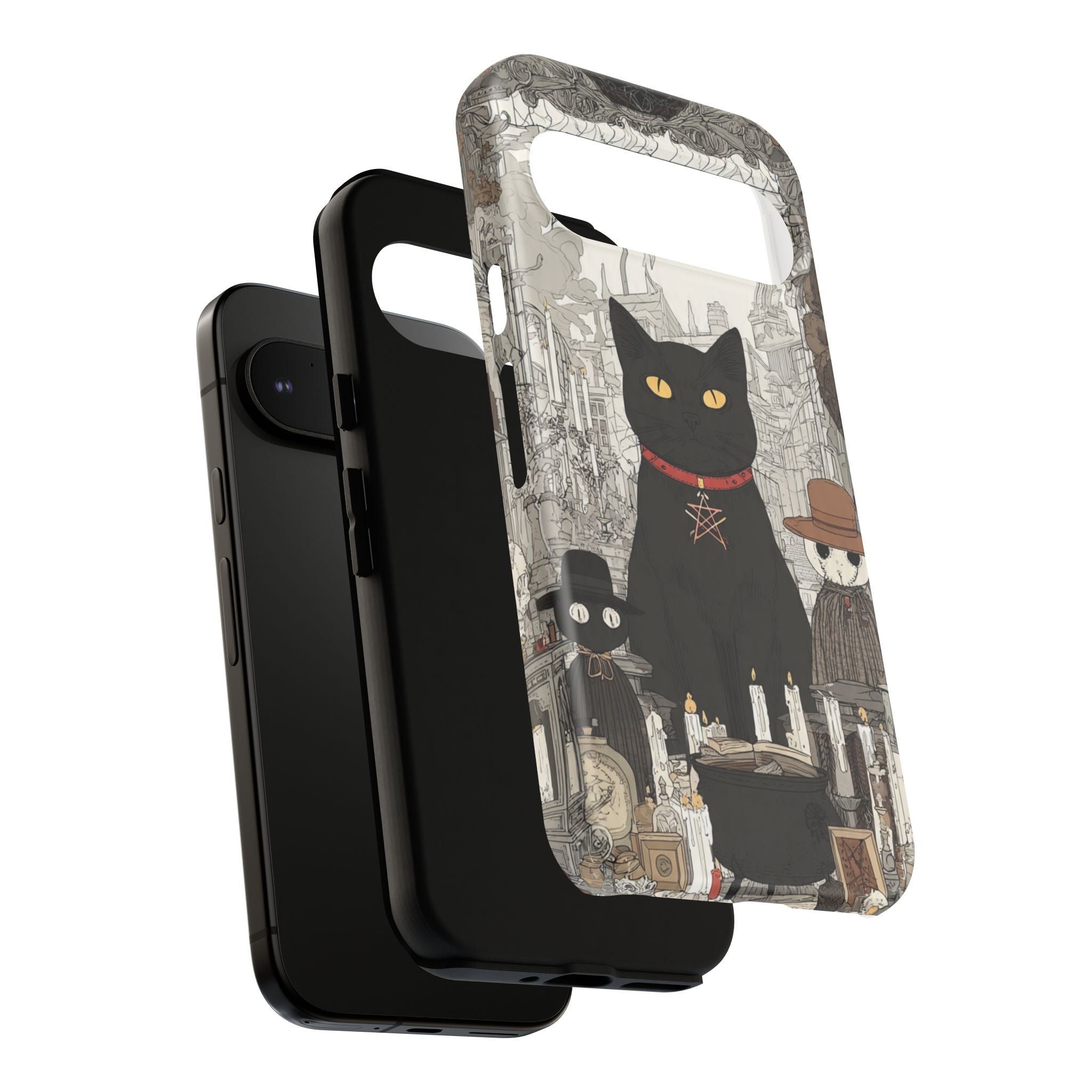 Witchy Black Cat Phone Case — Mystic Altar iPhone Cover