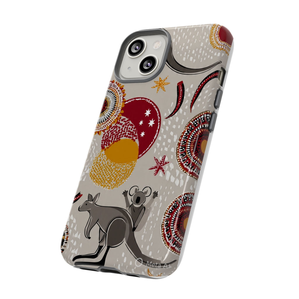 Kangaroo & Koala Aboriginal Dot Art Phone Case – Protective Tough Case