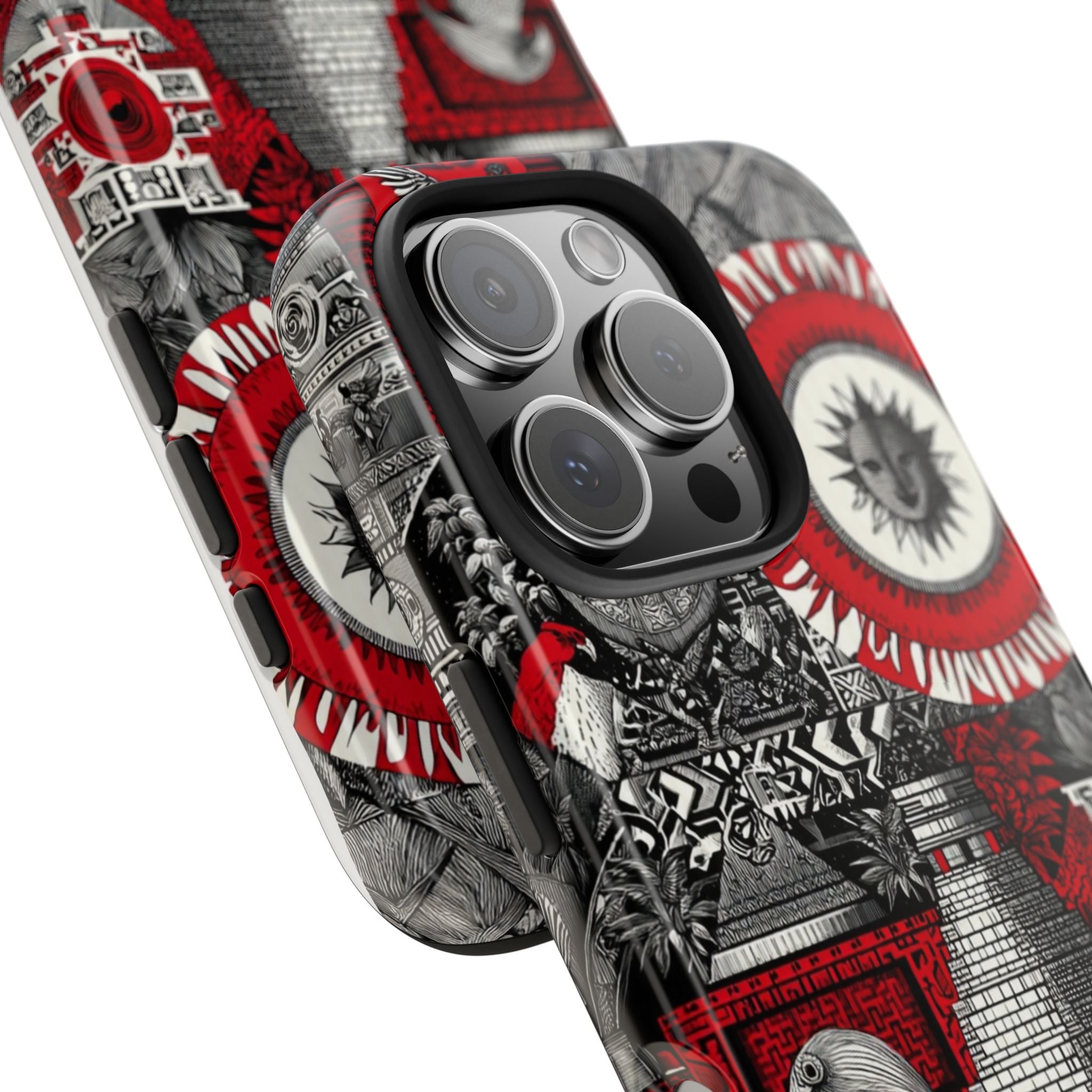Tough Phone Case — Red Inca Pyramid Collage (Sun & Raven)