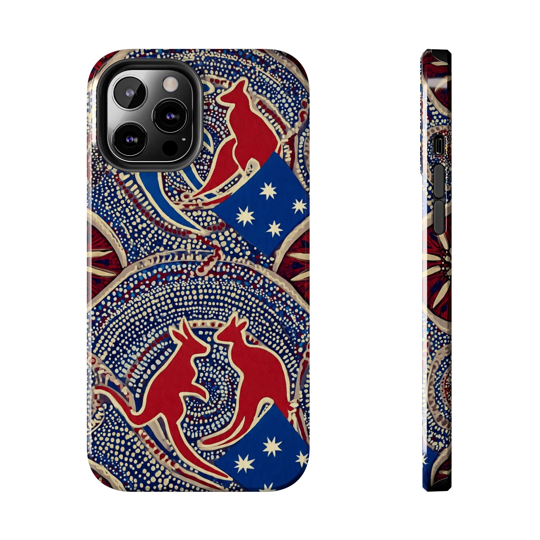 Australian Aboriginal Style Kangaroo Tough Phone Case — Patriotic Dot Art Phone Cover
