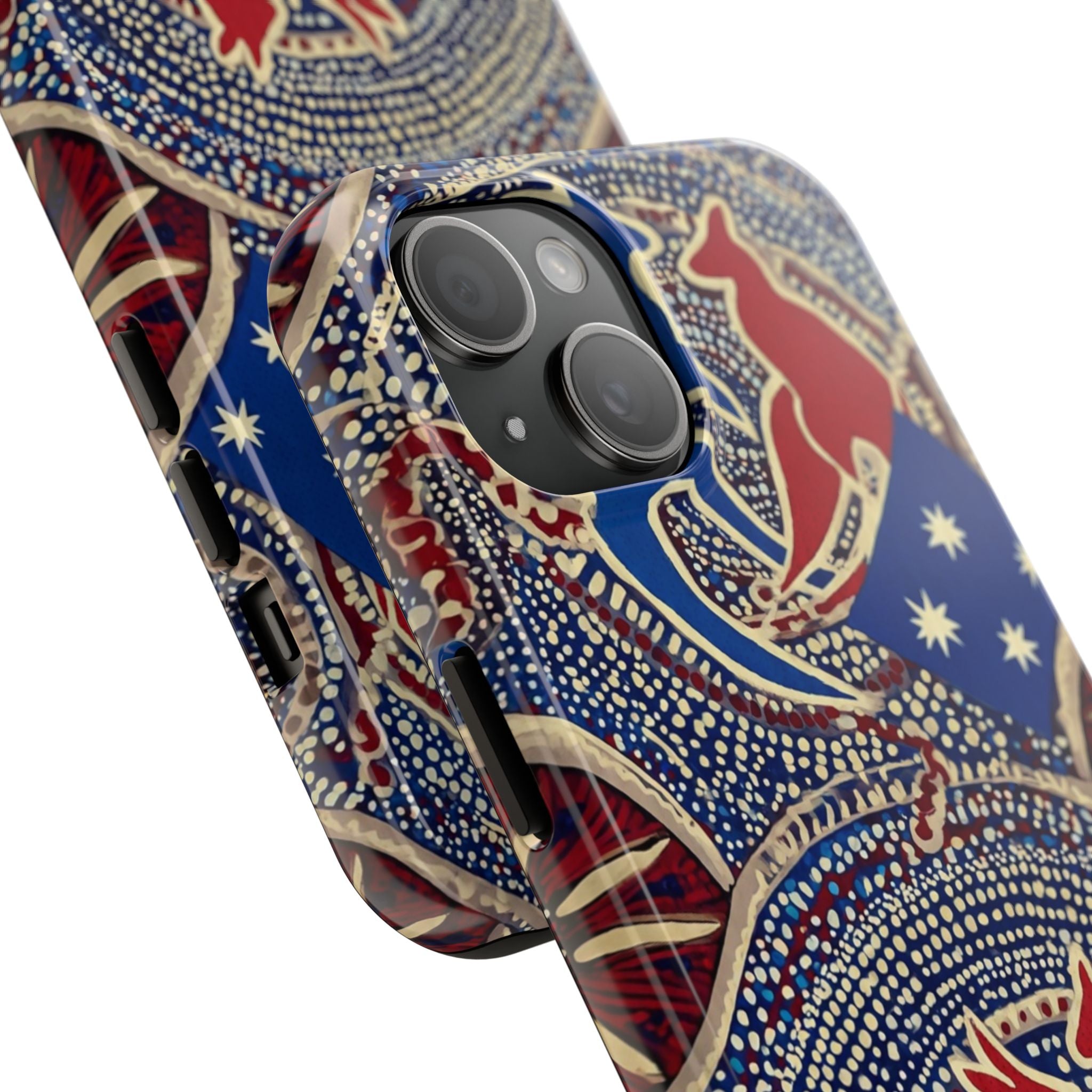 Australian Aboriginal Style Kangaroo Tough Phone Case — Patriotic Dot Art Phone Cover